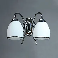 Бра MA02640W/002 Chrome Ambiente by Brizzi белый 2 лампы, основание хром в стиле современный 